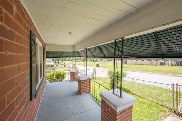 view of patio with a porch