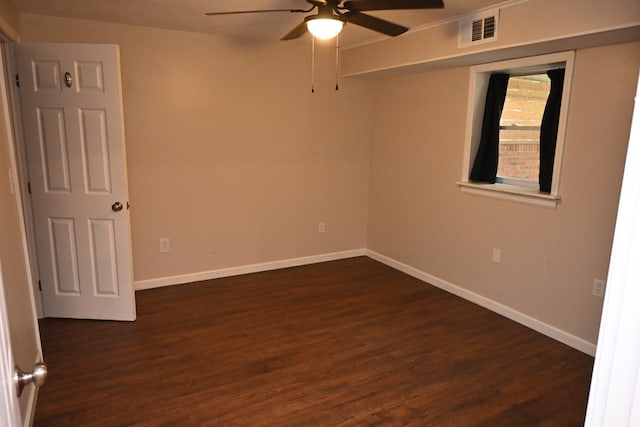 3919 Gray Fox Dr, Columbus, GA 31909 - spare room with a ceiling fan and dark wood-style flooring