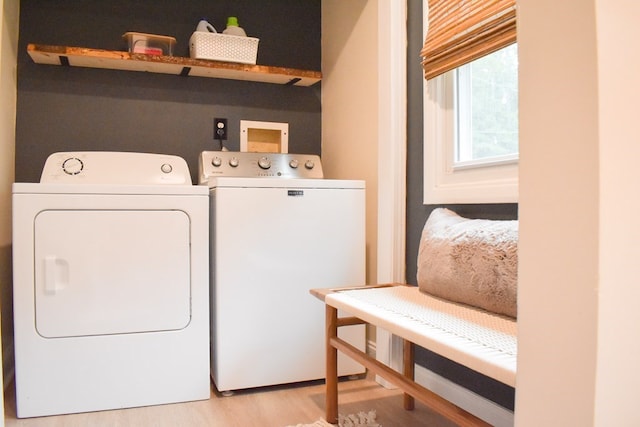 122 Malida Creek Ter, Pine Mountain, GA 31822 - washroom featuring separate washer and dryer and light wood-style flooring