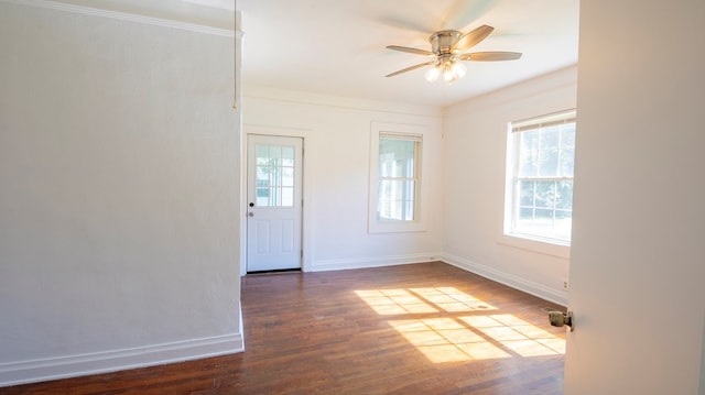 400 Lawrence St, Hogansville, GA 30230 - unfurnished room featuring healthy amount of natural light, ceiling fan, and wood finished floors
