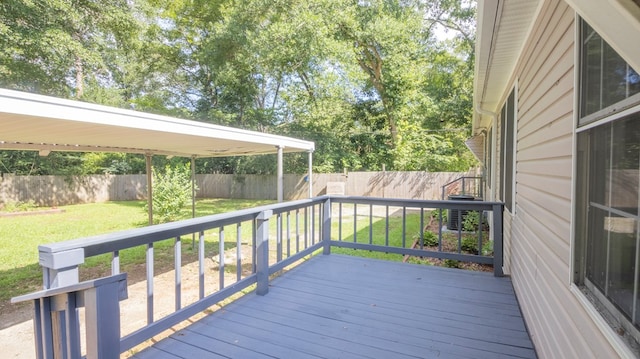 400 Lawrence St, Hogansville, GA 30230 - wooden terrace with a fenced backyard