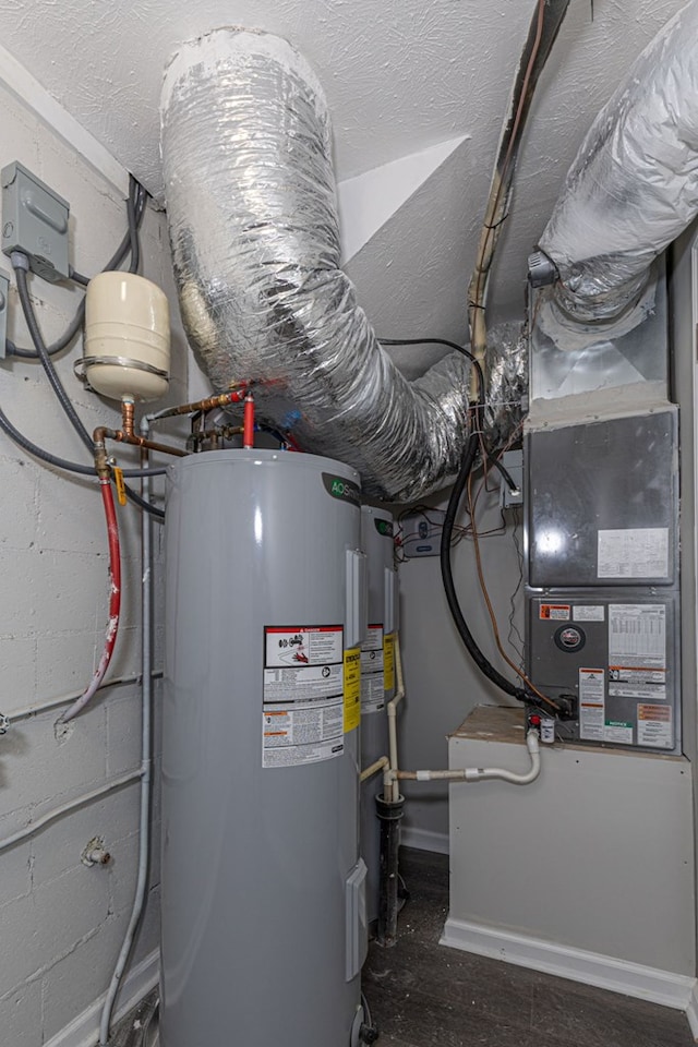 utility room featuring electric water heater