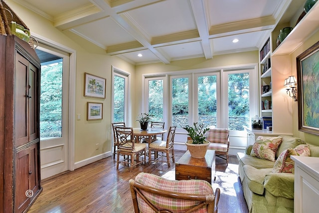 6528 Standing Boy Dr, Columbus, GA 31904 - sunroom with coffered ceiling and beam ceiling
