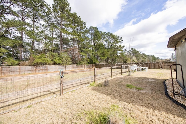 view of yard with fence