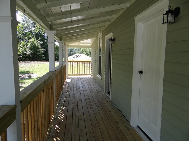 wooden deck with a porch