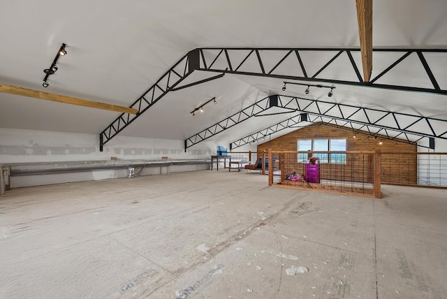129 Hayes Rd, Mauk, GA 31058 - miscellaneous room featuring track lighting and lofted ceiling