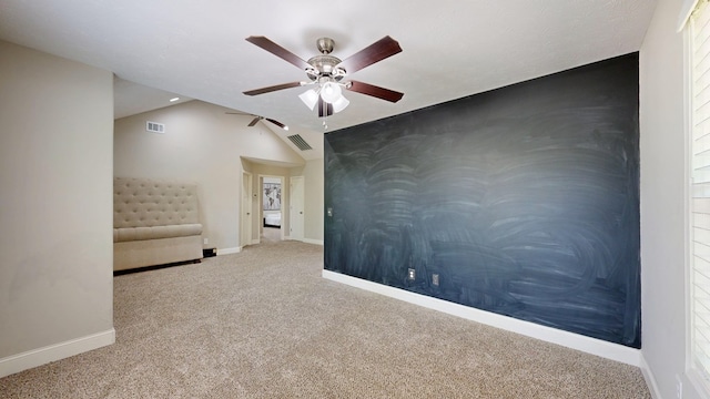 unfurnished room with ceiling fan, carpet, and baseboards
