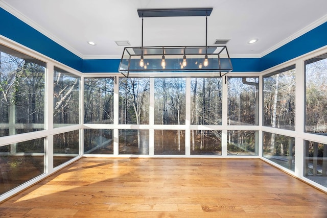 unfurnished sunroom with a healthy amount of sunlight