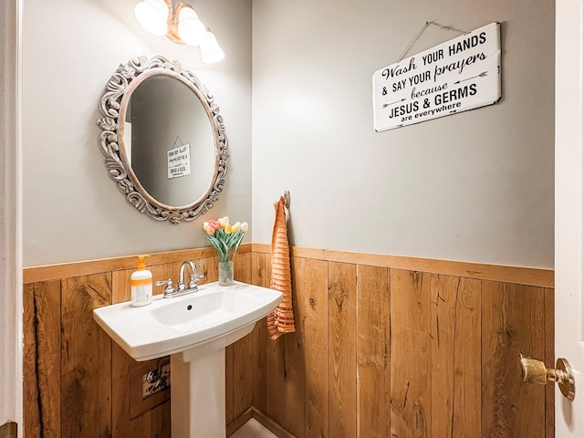 4880 Turnberry Ln, Columbus, GA 31909 - bathroom with wainscoting and wood walls