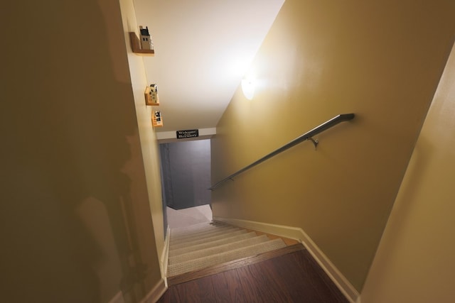 stairs featuring baseboards