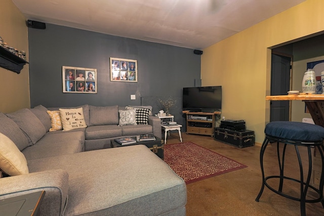 view of carpeted living area