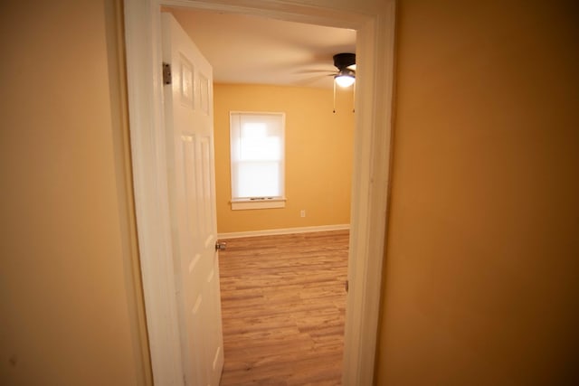 hall featuring light hardwood / wood-style flooring