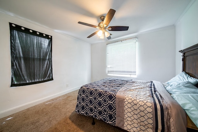 1605 39th St, Columbus, GA 31904 - carpeted bedroom featuring ornamental molding and ceiling fan