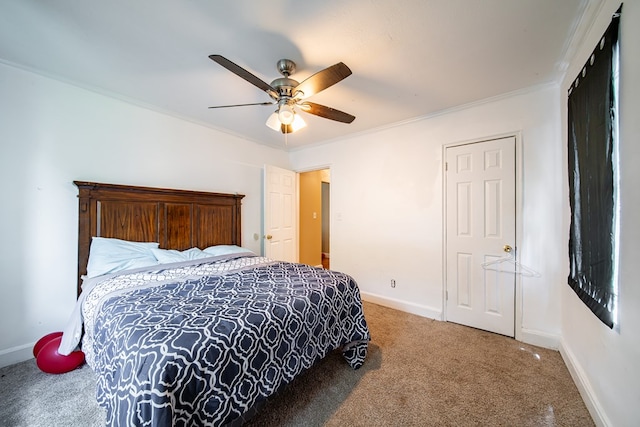 1605 39th St, Columbus, GA 31904 - carpeted bedroom featuring crown molding and a ceiling fan