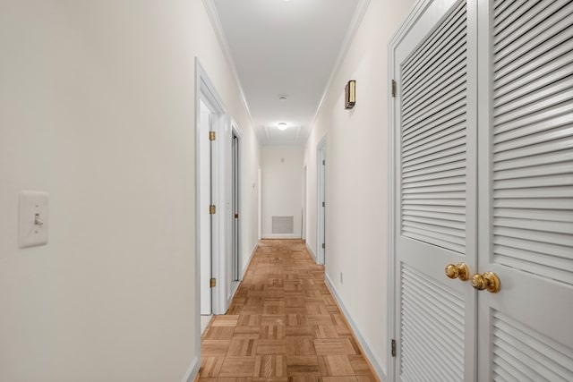 1425 Dartmouth Rd, Columbus, GA 31904 - hallway with attic access, crown molding, and baseboards