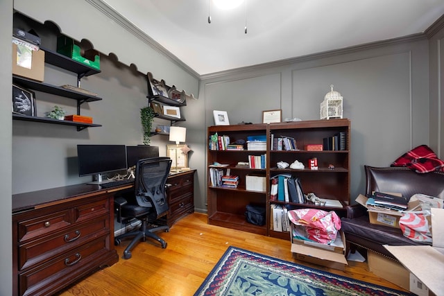 2618 Habersham Ave, Columbus, GA 31906 - office with light wood-style flooring and crown molding