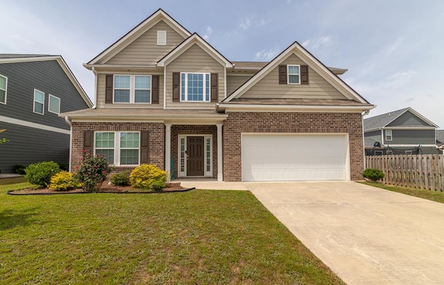 view of front of home with brick siding, a garage, and driveway
