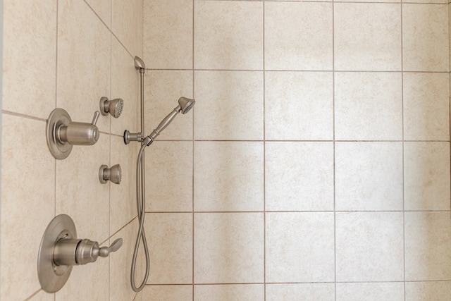 detailed view of tiled shower