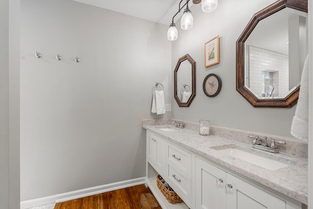 1445 22nd St, Columbus, GA 31901 - full bathroom with double vanity and wood finished floors