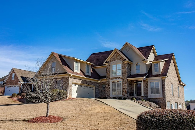 view of front of home with a garage