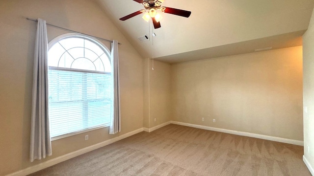 5 Rusty Dr, Phenix City, AL 36869 - unfurnished room featuring carpet flooring, a ceiling fan, vaulted ceiling, and baseboards