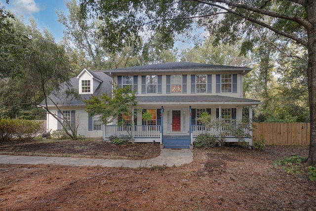 view of front facade featuring a porch