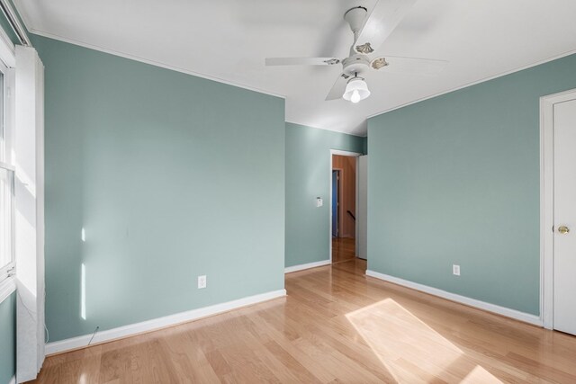 6248 Old Post Ct, Columbus, GA 31909 - empty room with light wood-type flooring, ornamental molding, and ceiling fan