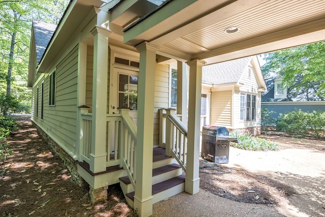 exterior space featuring area for grilling