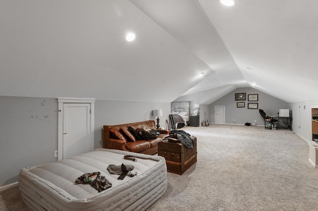 17779 Main St, Woodbury, GA 30293 - bedroom with lofted ceiling, carpet, and baseboards