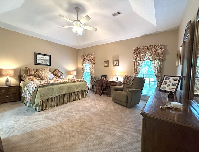 4804 Champions Way, Columbus, GA 31909 - bedroom featuring carpet, a tray ceiling, and ceiling fan