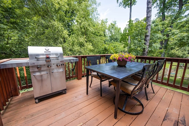 6027 Wellesley Dr, Columbus, GA 31904 - wooden terrace with grilling area and outdoor dining space