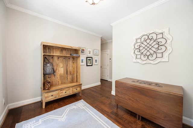 6027 Wellesley Dr, Columbus, GA 31904 - foyer entrance featuring baseboards, wood finished floors, and crown molding