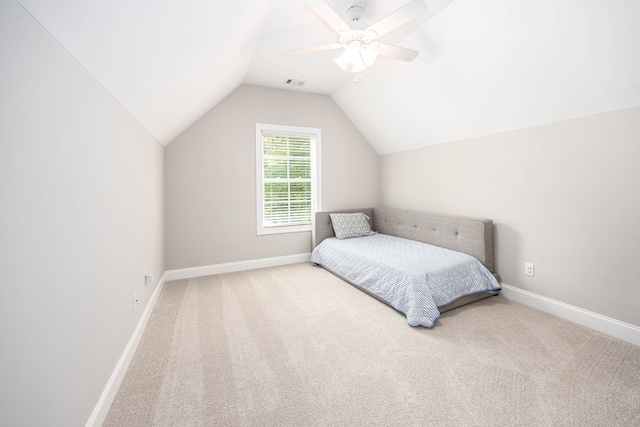 6027 Wellesley Dr, Columbus, GA 31904 - bedroom with carpet, lofted ceiling, baseboards, and ceiling fan