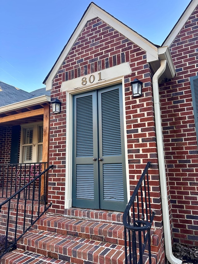 property entrance with french doors