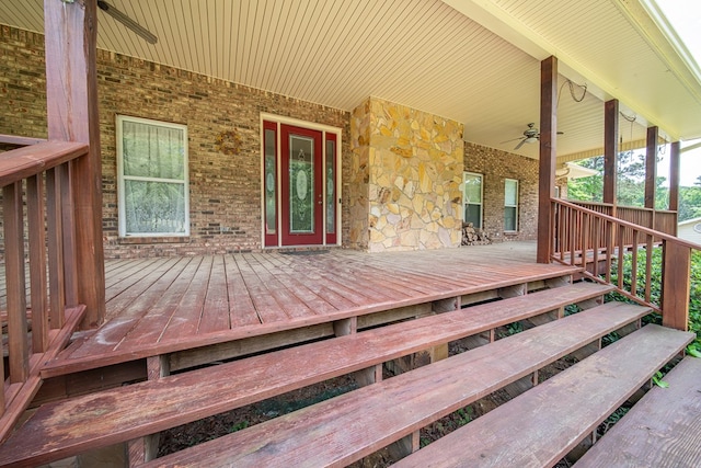 5604 Holland Dr, Columbus, GA 31909 - wooden terrace with ceiling fan and a porch