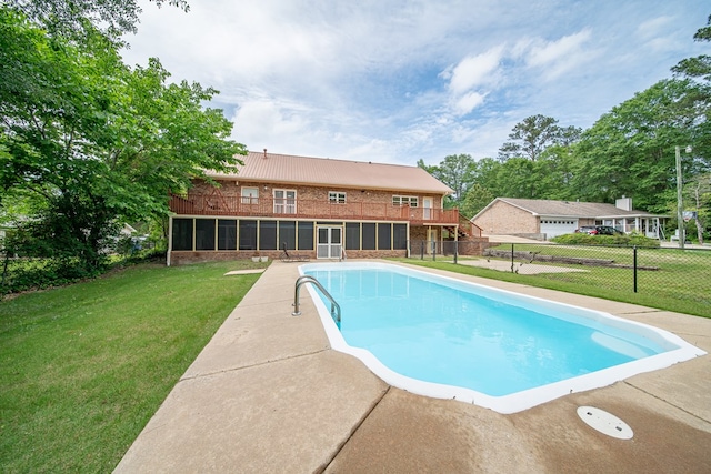 5604 Holland Dr, Columbus, GA 31909 - view of swimming pool with a sunroom and a patio area