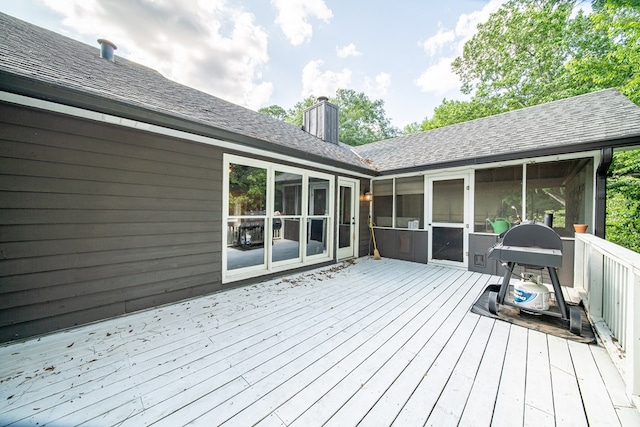 6130 Bristol Blvd, Columbus, GA 31904 - wooden terrace with a sunroom and grilling area