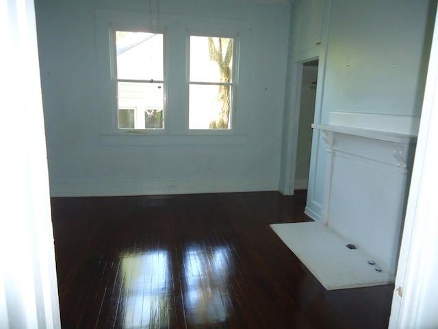 living room with dark wood-type flooring