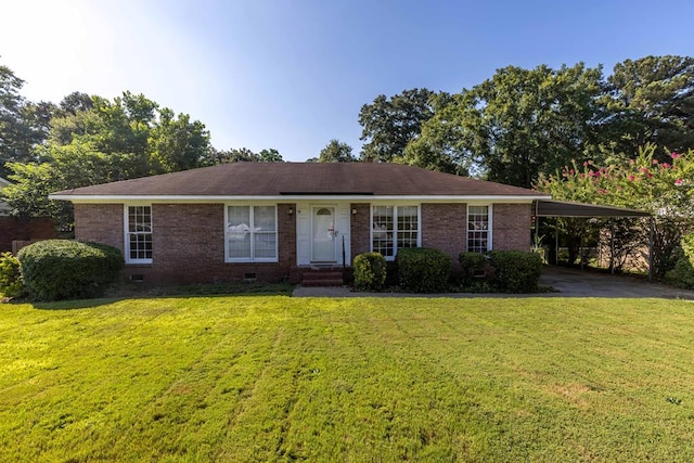 3224 Modler Dr, Columbus, GA 31909 - single story home featuring crawl space, a carport, a front lawn, and brick siding
