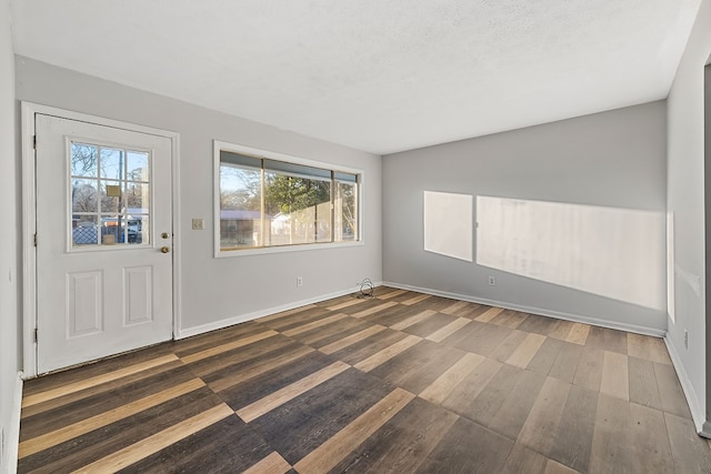 foyer entrance featuring dark hardwood / wood-style floors