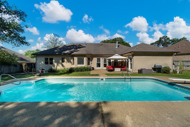 7096 Southwind Ct, Columbus, GA 31909 - view of pool with a grill, a patio area, outdoor lounge area, and a diving board