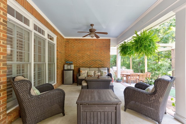 5023 Masters Ln, Columbus, GA 31909 - view of patio / terrace with a ceiling fan, an outdoor living space, and outdoor dining area