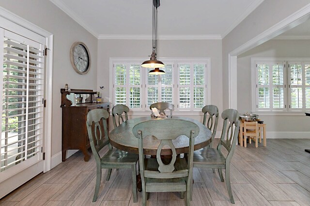 5023 Masters Ln, Columbus, GA 31909 - dining room with plenty of natural light, ornamental molding, and light wood-style floors
