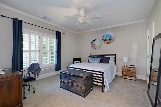 5023 Masters Ln, Columbus, GA 31909 - carpeted bedroom with ornamental molding, an office area, and a ceiling fan
