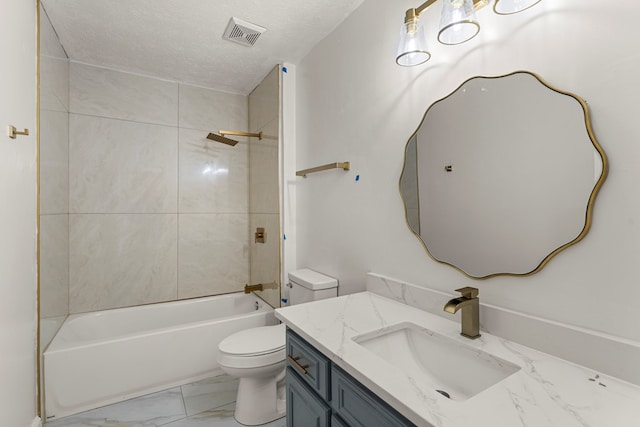4658 Thoroughbred Ln, Columbus, GA 31909 - bathroom featuring marble finish floors, vanity, toilet, and shower / bath combination