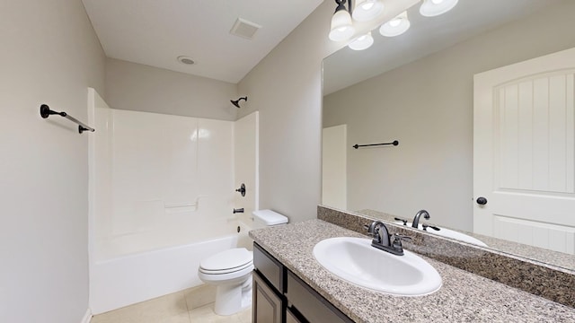7315 San Vista Dr, Columbus, GA 31909 - full bath featuring vanity, toilet, shower / bath combination, and tile patterned flooring