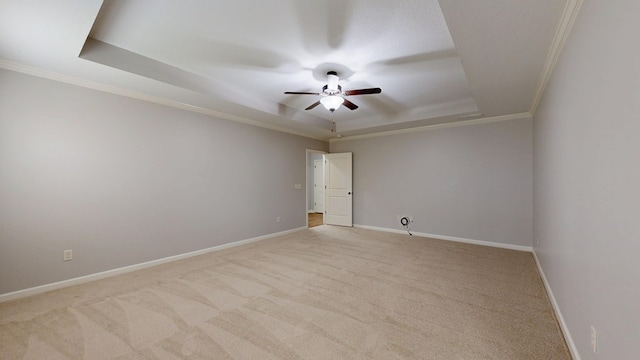 7315 San Vista Dr, Columbus, GA 31909 - unfurnished room with a raised ceiling, carpet, ceiling fan, ornamental molding, and baseboards