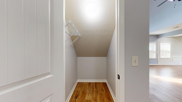 7315 San Vista Dr, Columbus, GA 31909 - spacious closet featuring wood finished floors, lofted ceiling, and ceiling fan