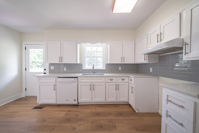 35 Dogwood St, West Point, GA 31833 - kitchen featuring white dishwasher, under cabinet range hood, a sink, and healthy amount of natural light