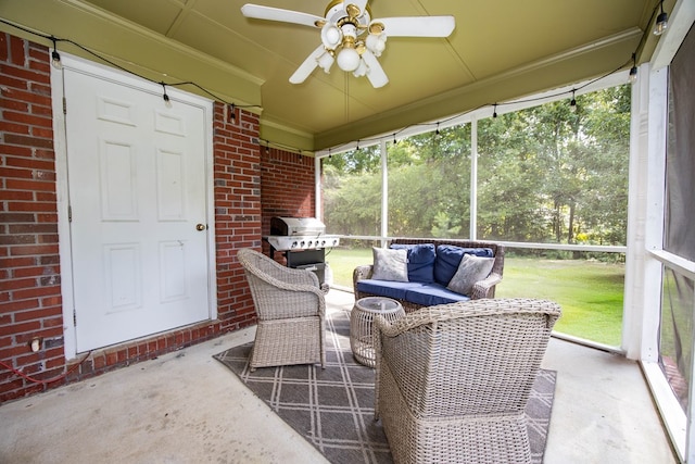 6 Lincolnshire Ln, Phenix City, AL 36870 - sunroom / solarium with ceiling fan and an outdoor living space